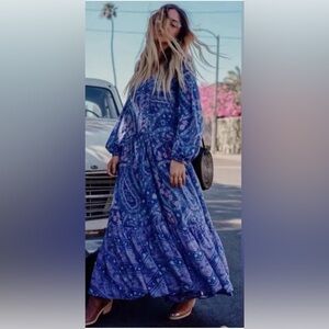 SPELL City Lights Maxi Dress Indigo Size XS